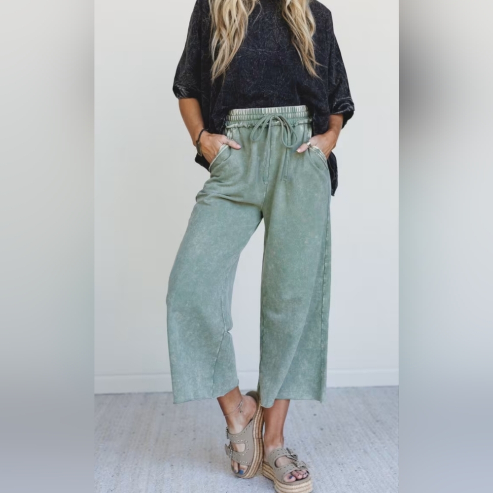 Three Bird Nest Green Cropped Pants